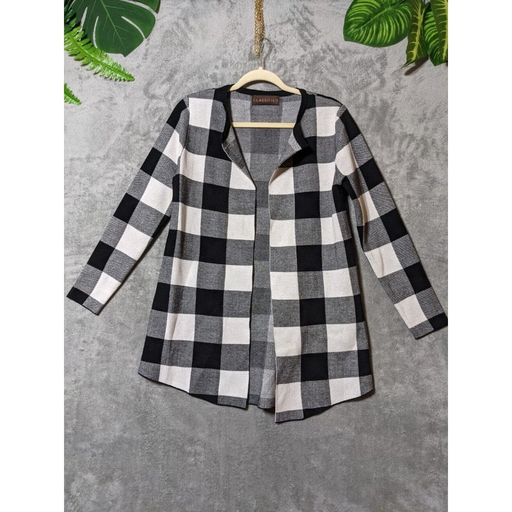 🍑Classified Women Check Cardigan Sweater Medium(US 8-10)